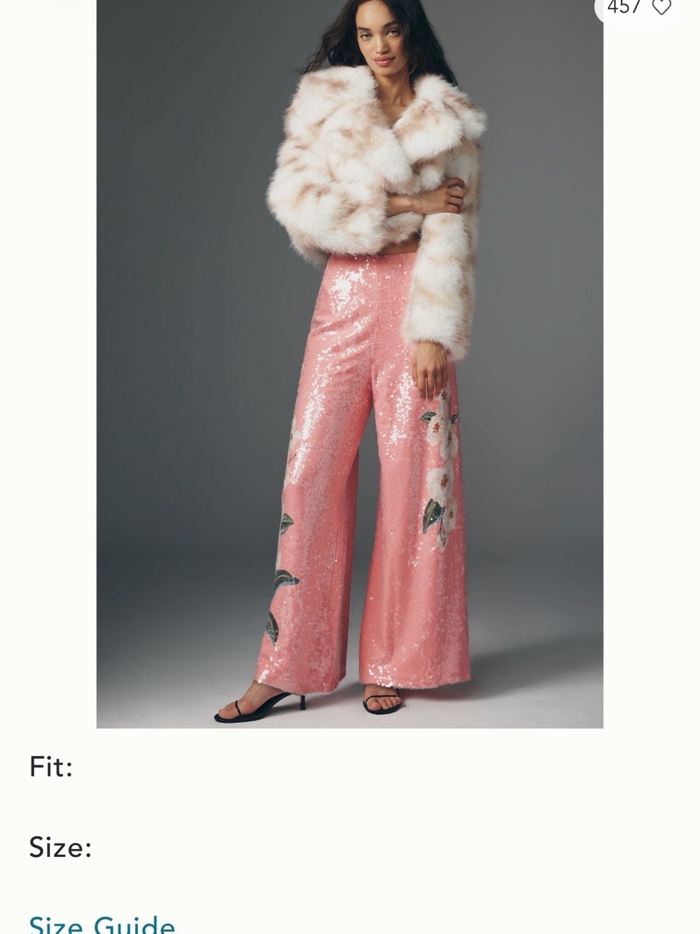 Farm Rio x Anthropologie Sequin Wide Leg Pants -Pink - Picture 2 of 10